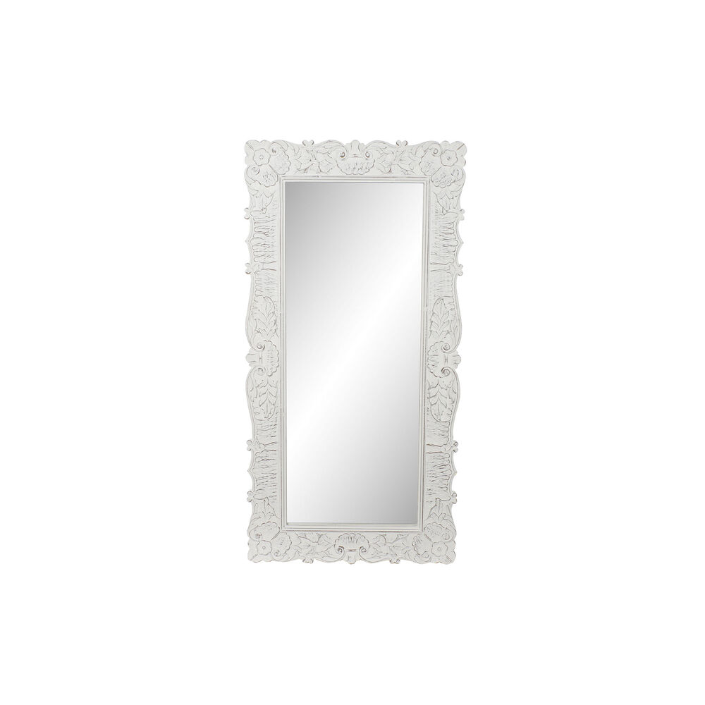 Väggspegel DKD Home Decor 8424001849918 Vit Trä Glas Trä MDF Blommig Romantisk 91 x 3 x 183 cm
