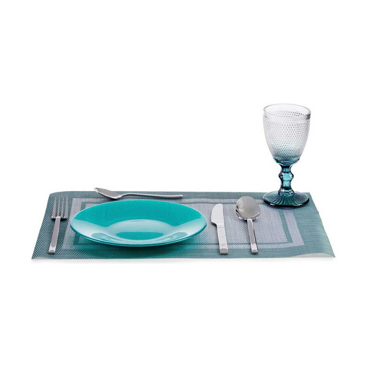 Platt skål Turkos Glas 21 x 2 x 21 cm (6 antal) - 4