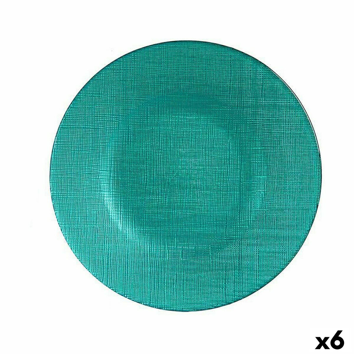 Platt skål Turkos Glas 21 x 2 x 21 cm (6 antal)