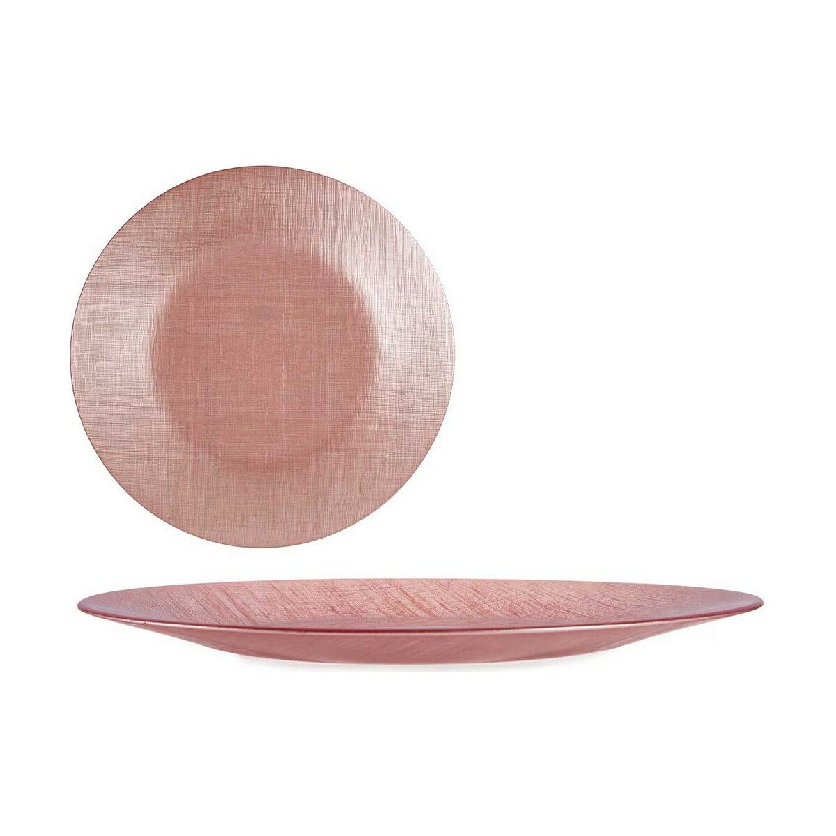 Platt skål Rosa Glas 32,5 x 2 x 32,5 cm (6 antal) - 3