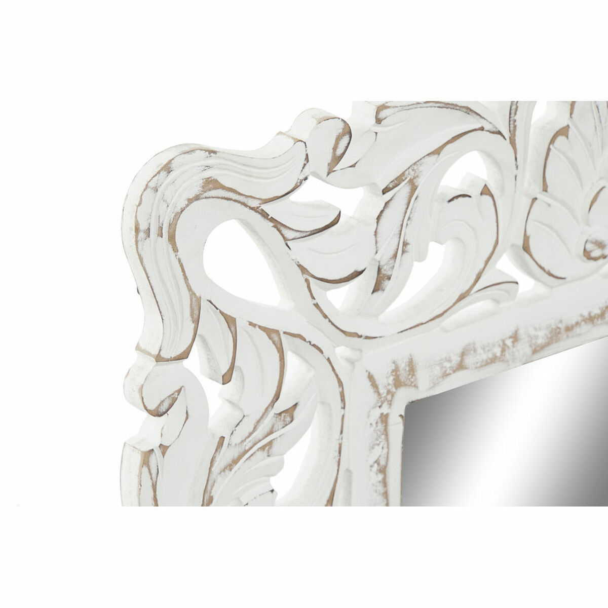 Väggspegel DKD Home Decor Vit Trä MDF Avskalad (60 x 2 x 60 cm) - 2