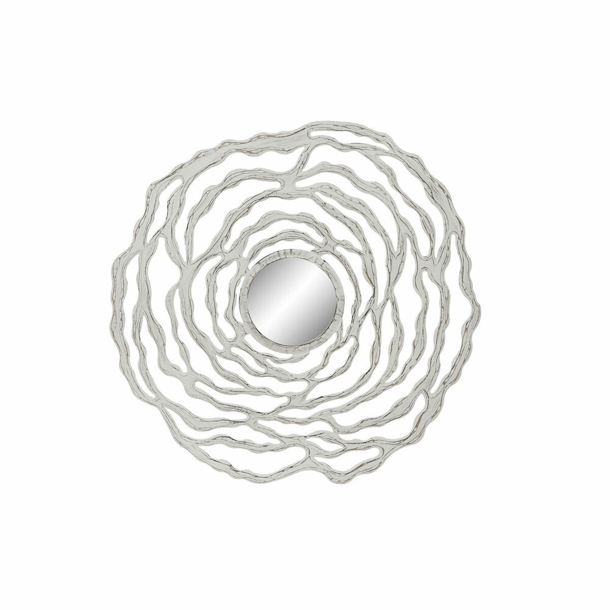 Väggspegel DKD Home Decor 8424001849963 Glas Vit Modern Trä MDF Avskalad (119 x 2 x 119 cm) - 4