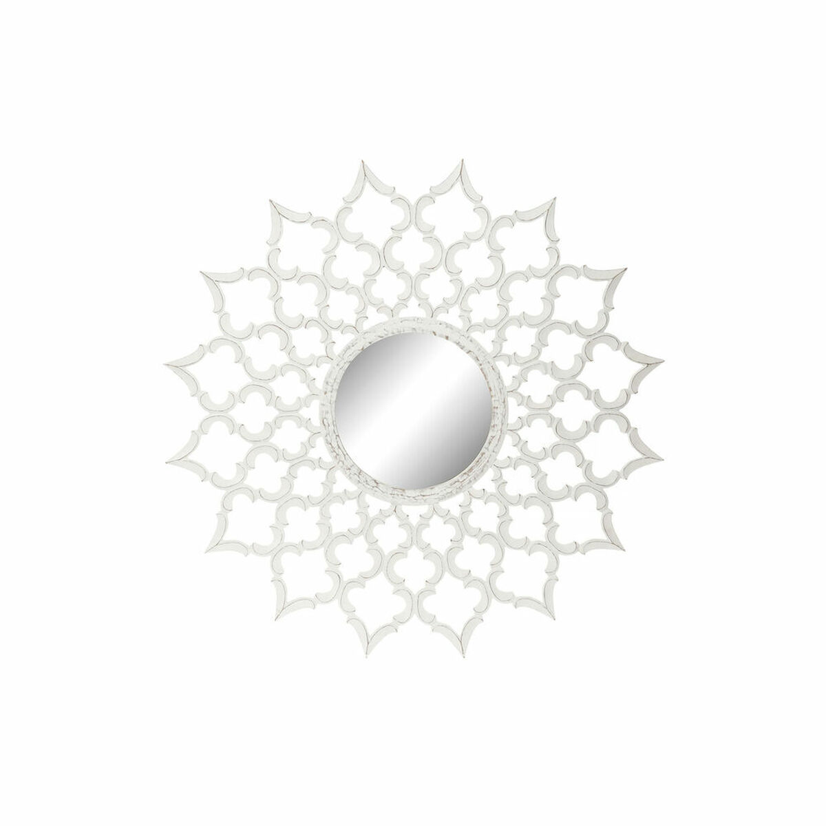 Väggspegel DKD Home Decor 8424001849987 Glas Vit Trä MDF Avskalad (120 x 3 x 120 cm) - 4