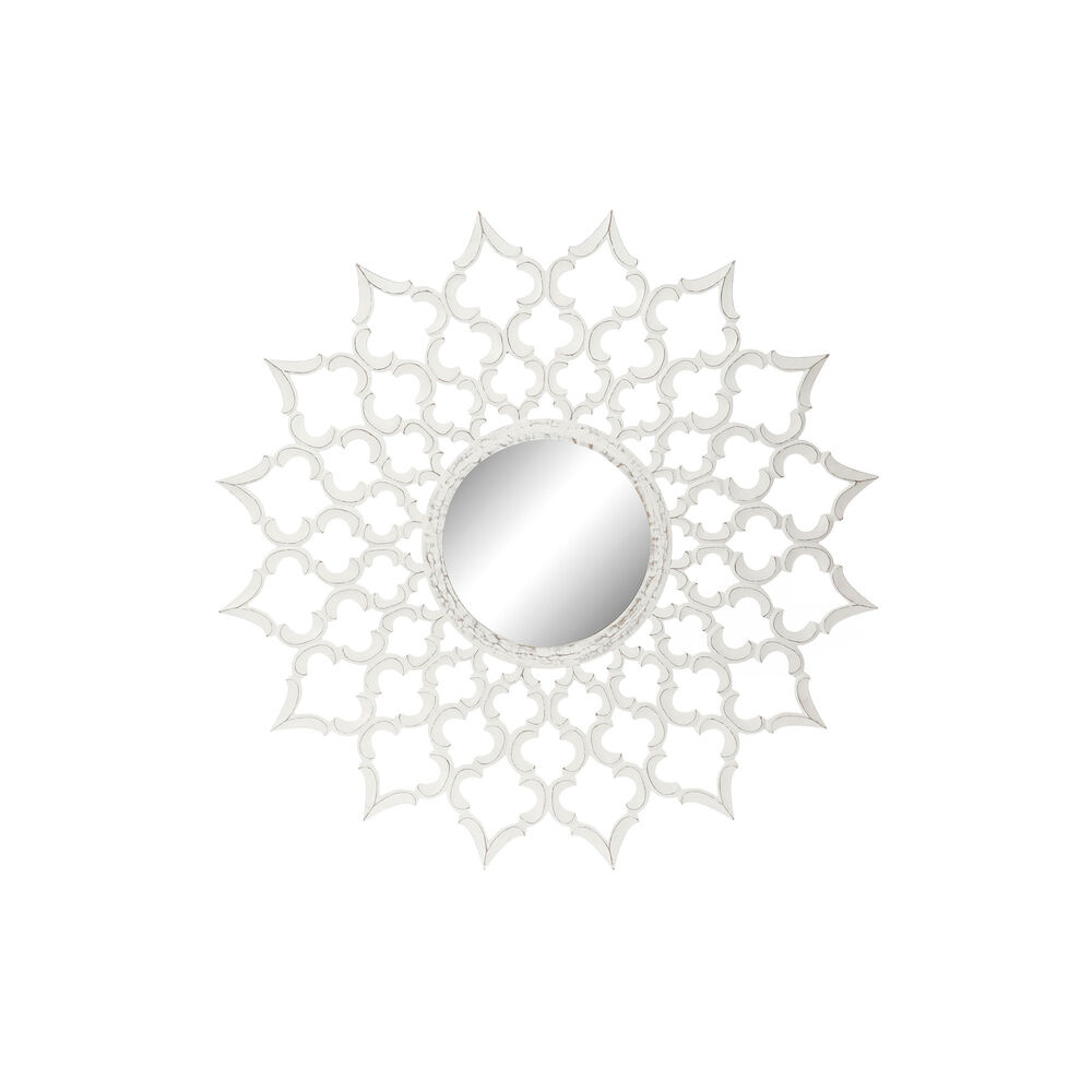 Väggspegel DKD Home Decor 8424001849987 Glas Vit Trä MDF Avskalad (120 x 3 x 120 cm) - 2