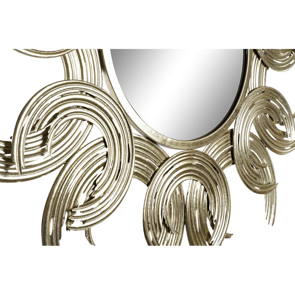 Väggspegel DKD Home Decor 97 x 3 x 97 cm Glas Gyllene Metall Sol - 2