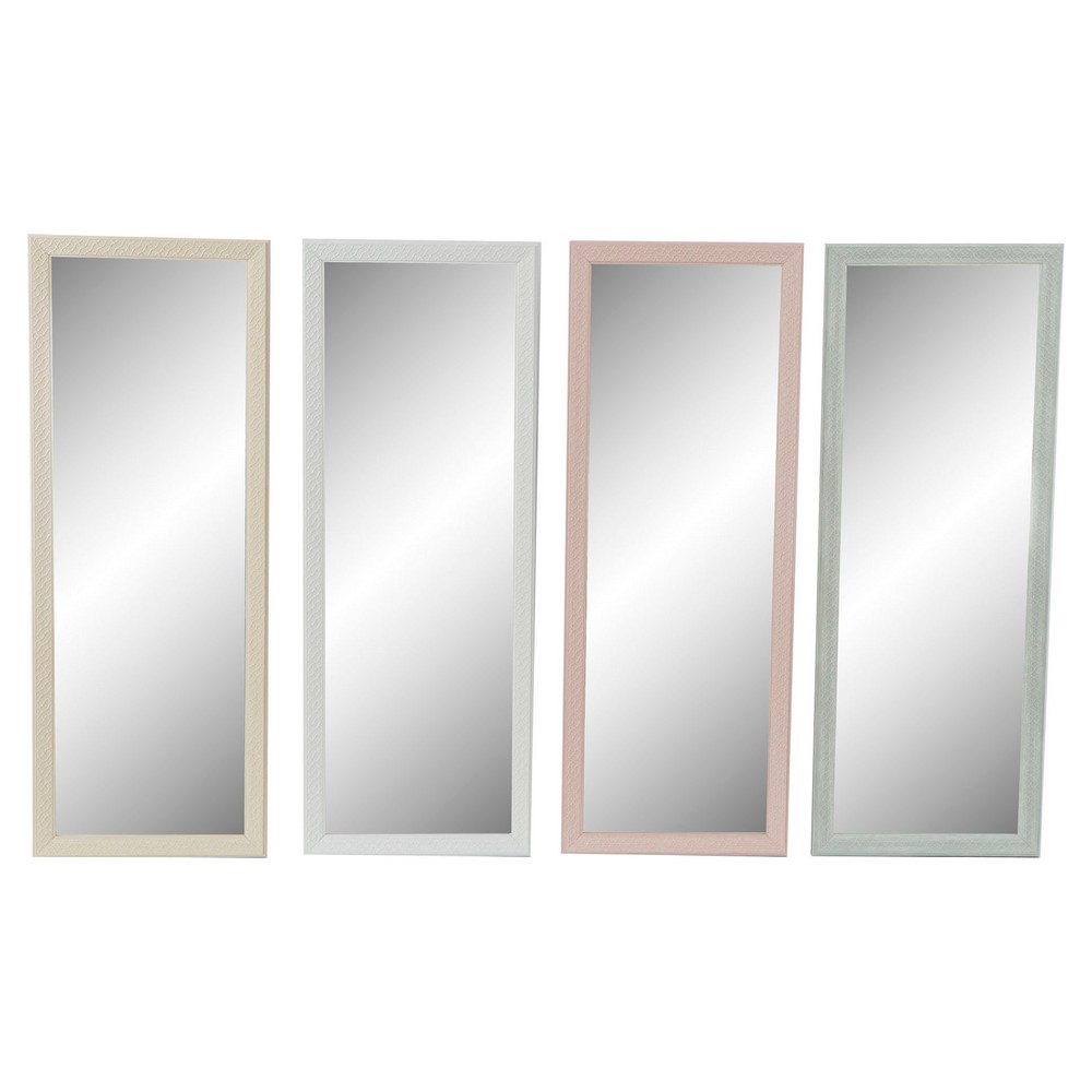 Väggspegel DKD Home Decor Glas polystyren Plast Vit Grön Beige Rosa Urban 36 x 2 x 96 cm (4 antal) - 2