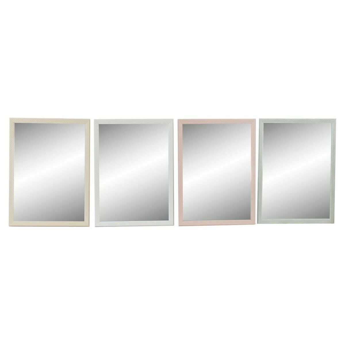 Väggspegel DKD Home Decor 56 x 2 x 76 cm Glas Beige Rosa Vit Grön polystyren Urban (4 Delar) - 5