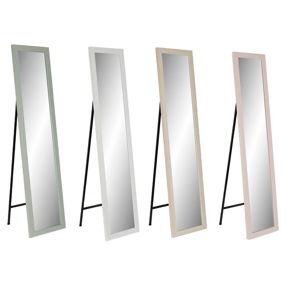 Garderobsspeglar DKD Home Decor 38 x 2,5 x 158 cm Glas Beige Rosa Vit Grön polystyren (4 Delar)