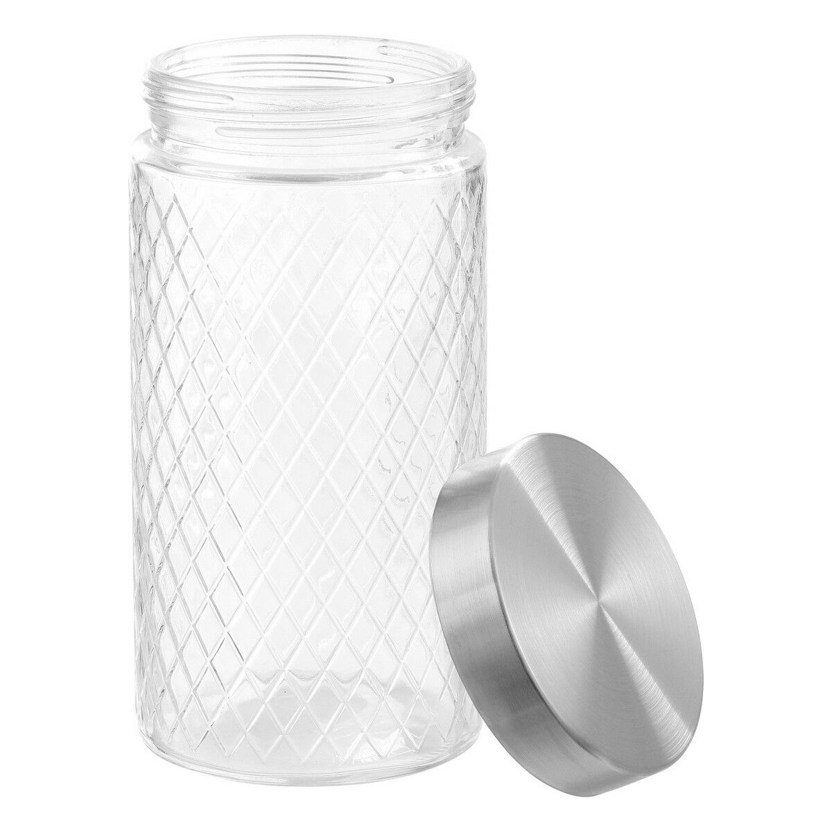 Burk Anna Anna Med relief Ø 11 x 22 cm Stål Glas (ø 11 x 22 cm) (1,7 L)
