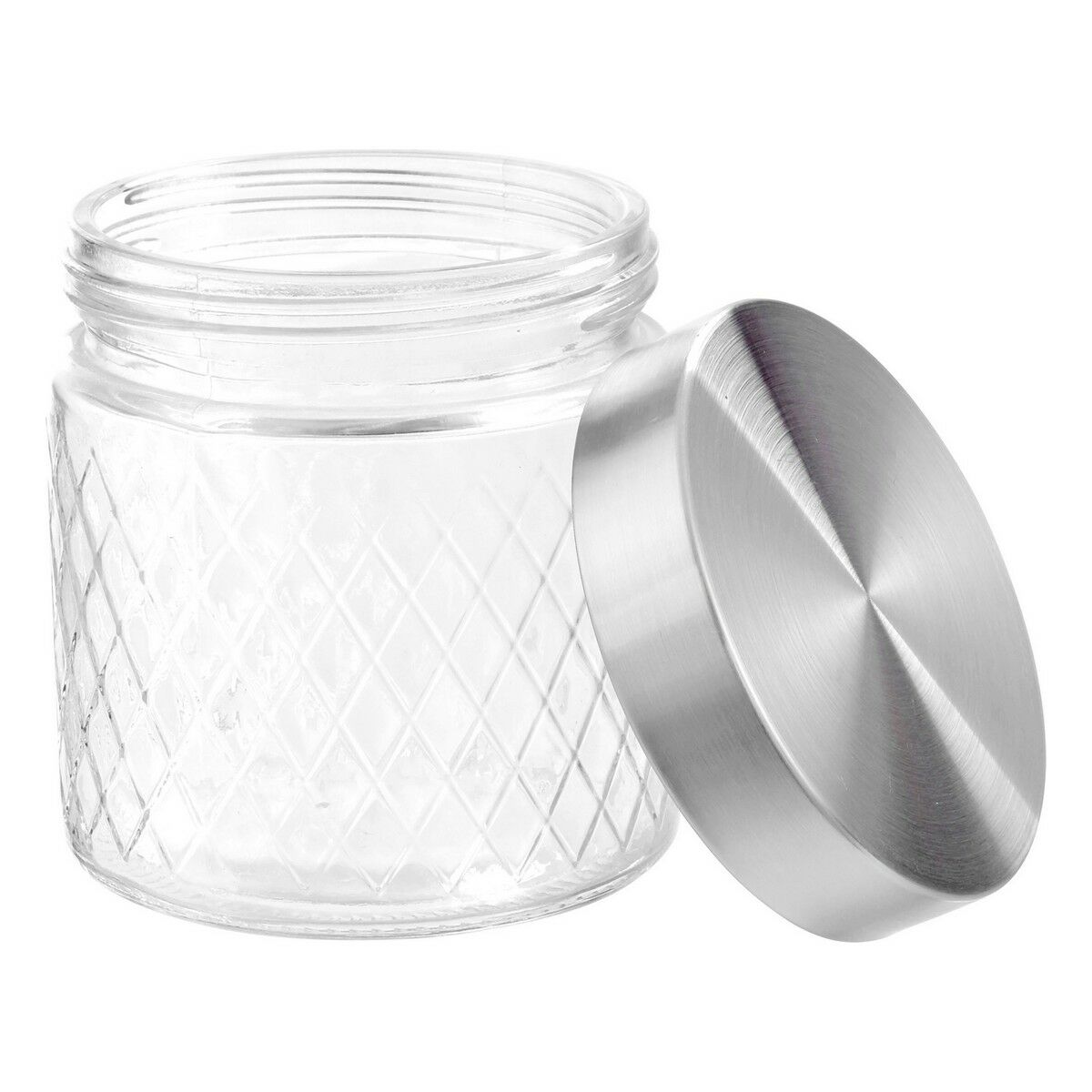 Burk Anna Anna Med relief Ø 11 x 12 cm Stål Glas (830 ml)