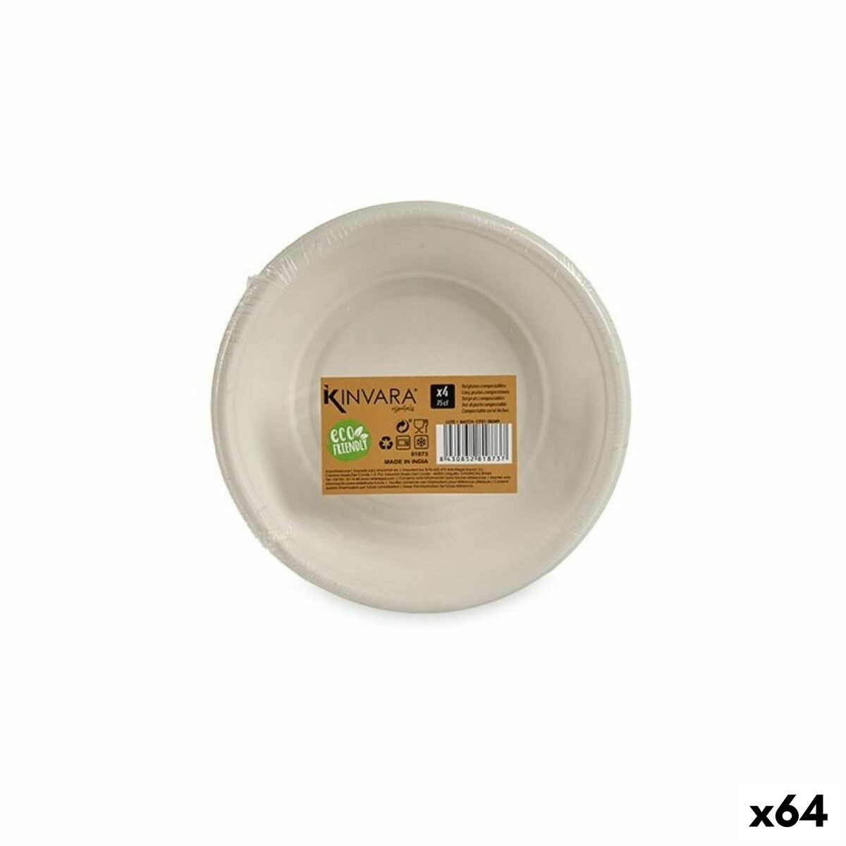 Tallriksset Komposterbar Vit 64 antal