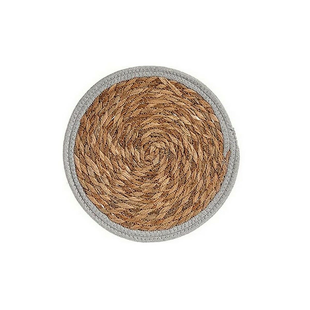 Bordsunderlägg Ø 30 cm Naturell Grå Naturliga fibrer (48 antal) - 2
