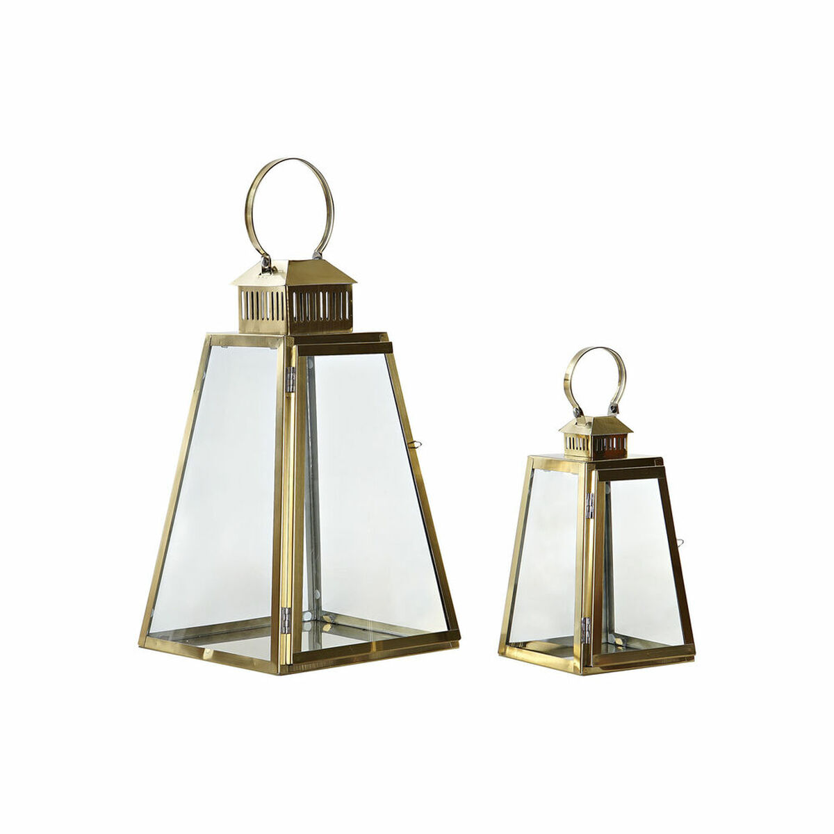 Lykta DKD Home Decor 23 x 23 x 39 cm Glas Gyllene Metall
