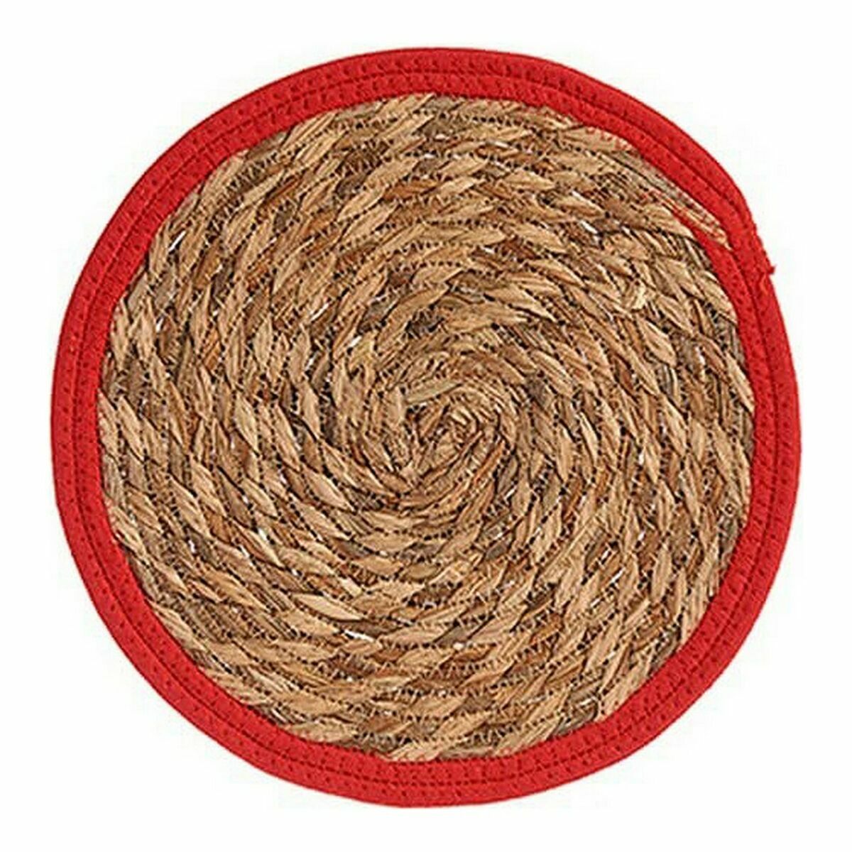 Bordsunderlägg Naturell Röd Naturliga fibrer (30 x 1 x 30 cm) (48 antal) - 2
