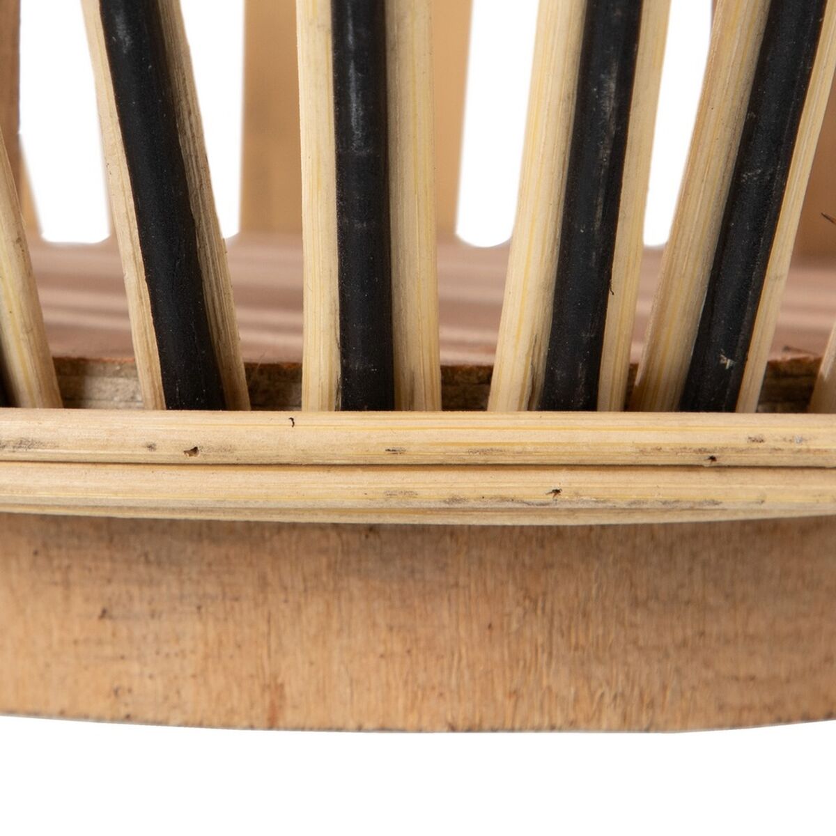 Lykta Ljusstakar Naturell Svart Bambu 31 x 31 x 41 cm - 2