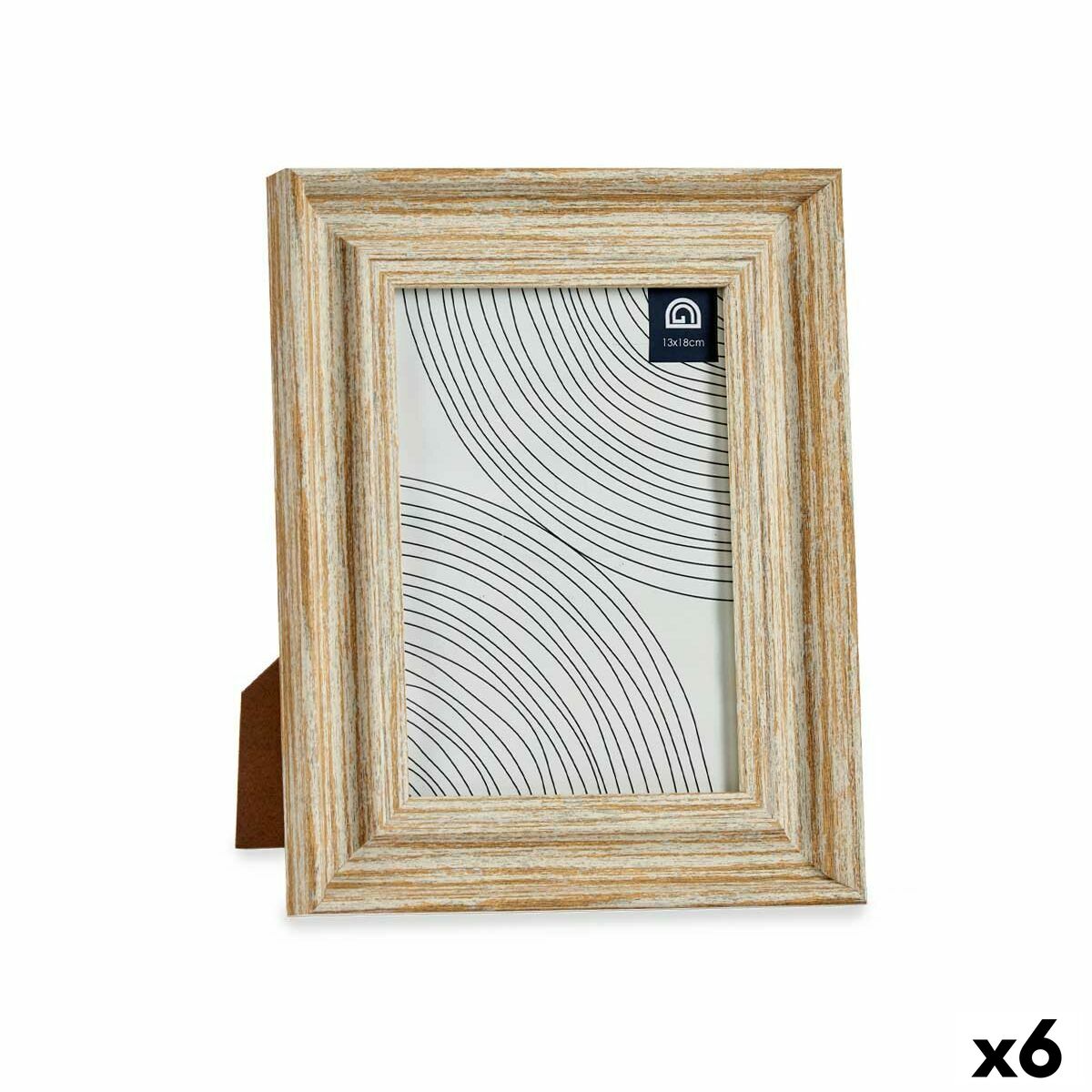 Fotoram Glas Gyllene Trä Brun Plast (19 x 2 x 24 cm) (6 antal)