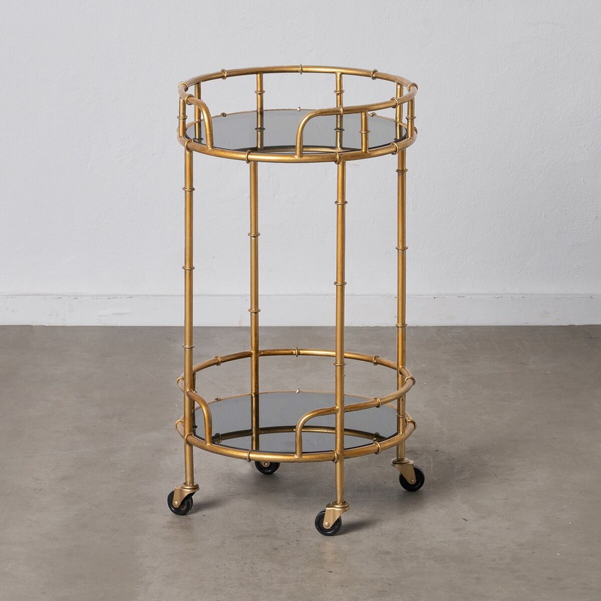 Köksvagn 45 x 45 x 81,5 cm Glas Gyllene Metall