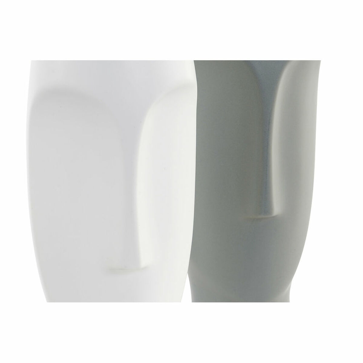 Vas DKD Home Decor Vit Grå Keramik Plast Ansikte 11 x 11 x 26,8 cm (2 antal) - 6
