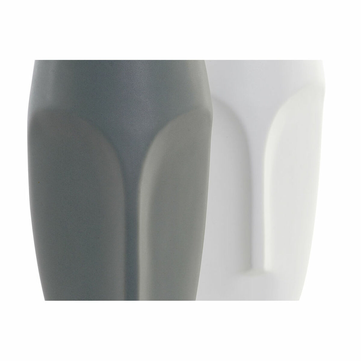 Vas DKD Home Decor Ansikte Keramik Grå Vit 13 x 13 x 34 cm (2 antal) - 6