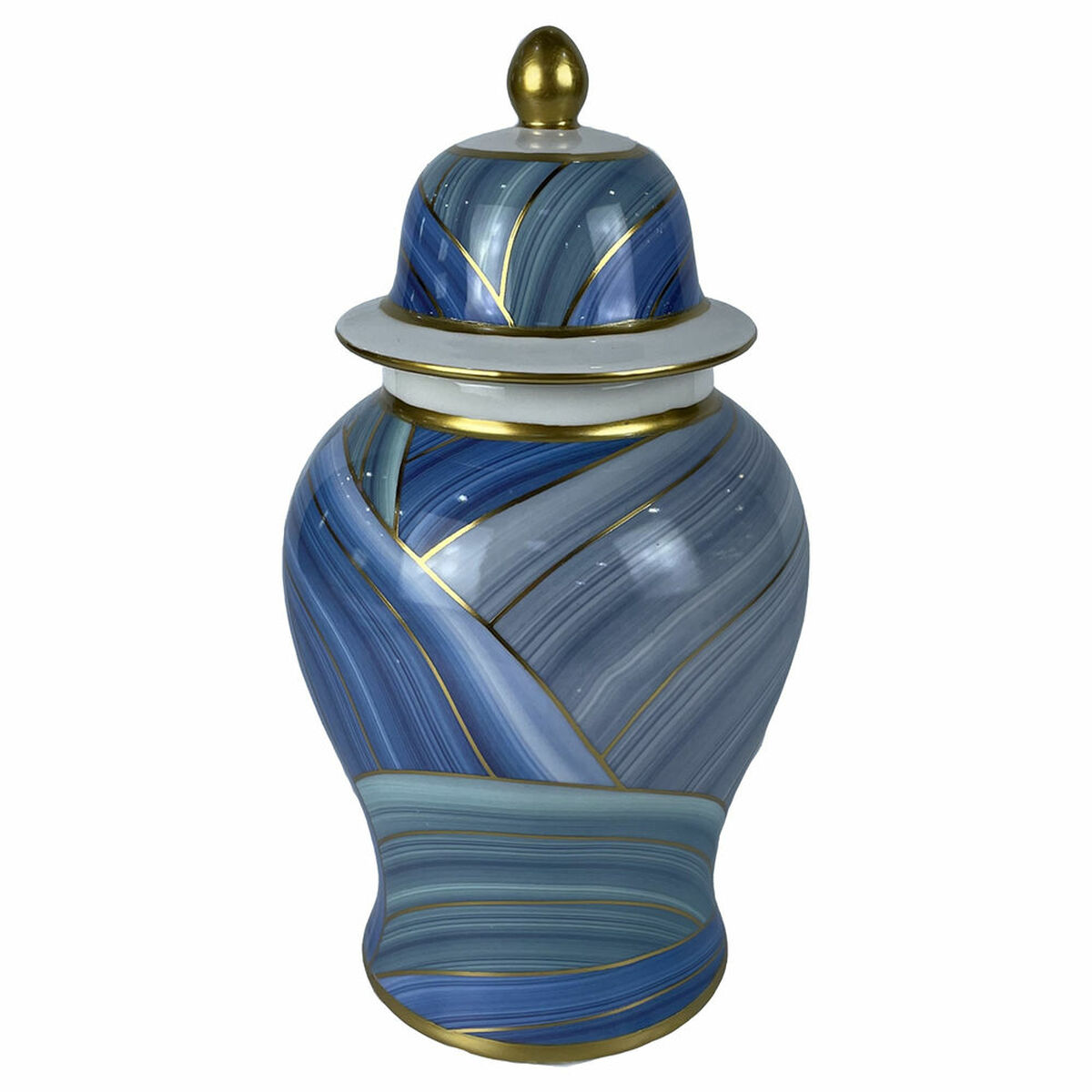 Vas DKD Home Decor Porslin Blå Modern (17 x 17 x 31 cm) - 2