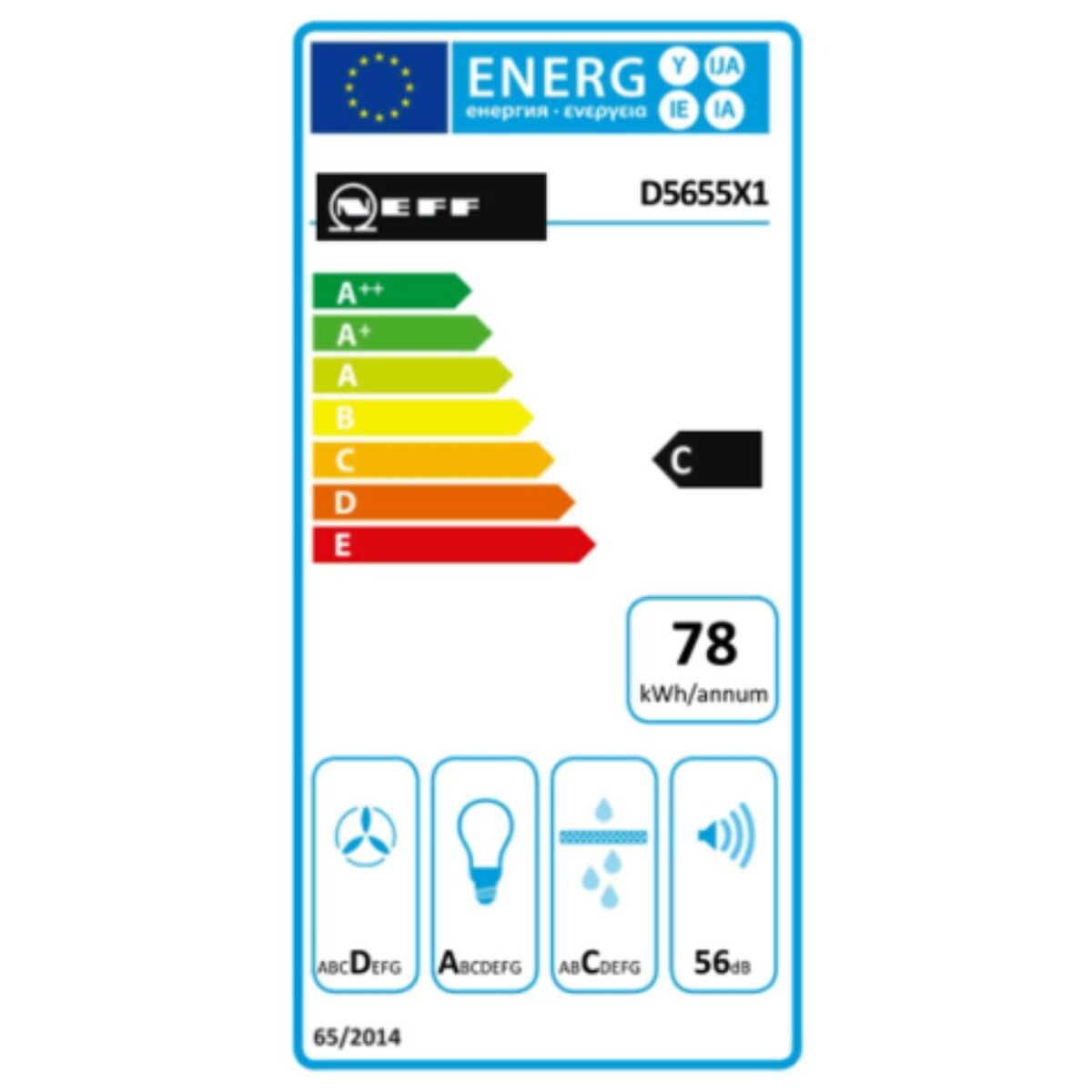 Konventionell fläkt Neff DBM60A 206W 618 m3/h Silvrig (53 cm) - 2