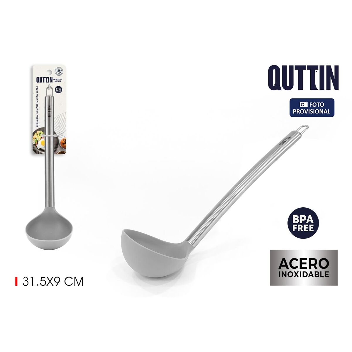 Slev Quttin Rostfritt stål Silikon (31,5 x 9 cm) - 2