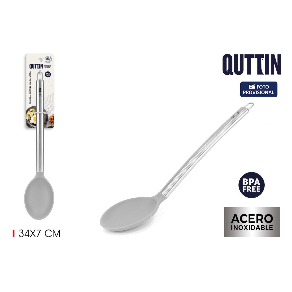 Slev Quttin Rostfritt stål Silikon (34 x 7 cm) - 2