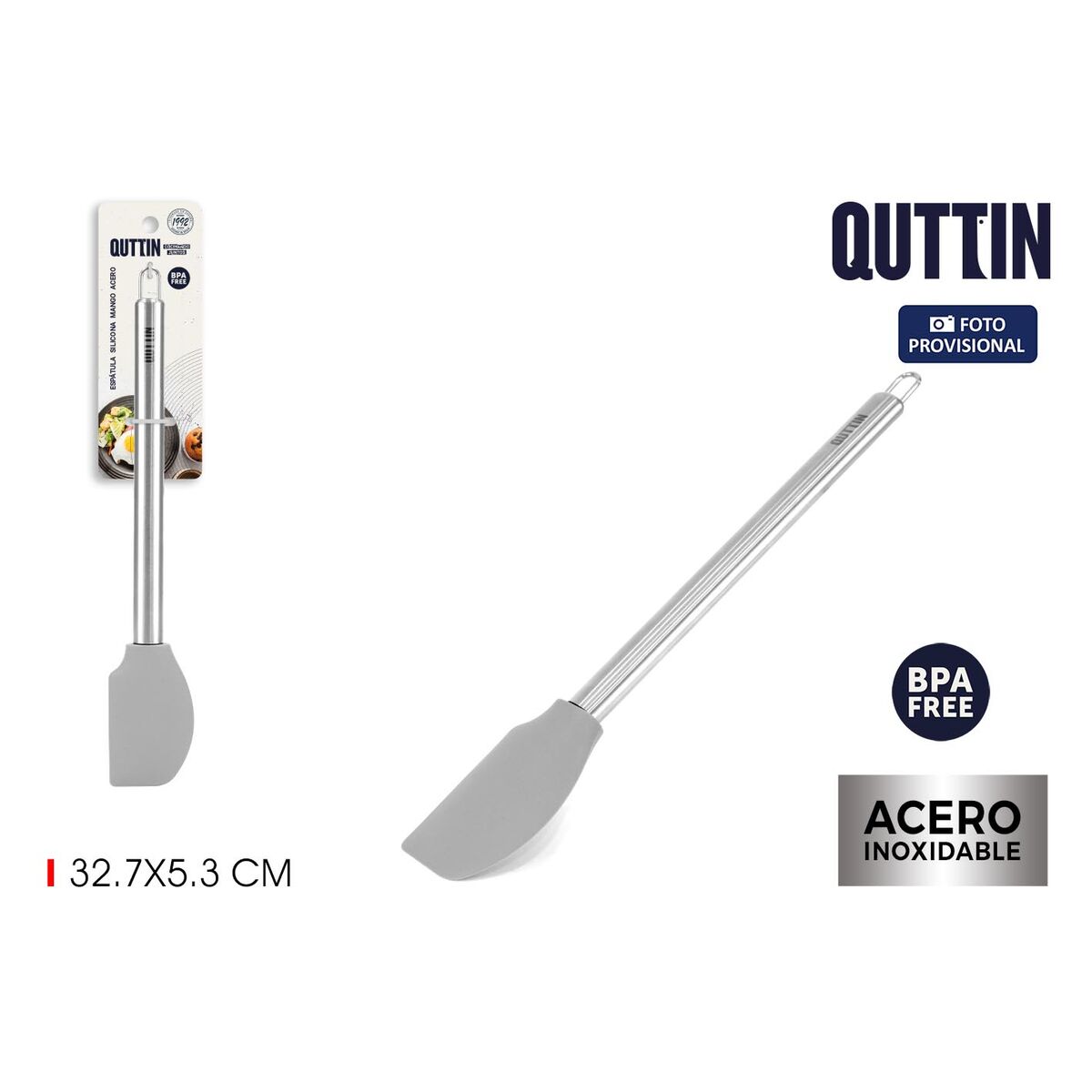 Stekspade Quttin Rostfritt stål Silikon (32,7 x 5,3 cm) - 3