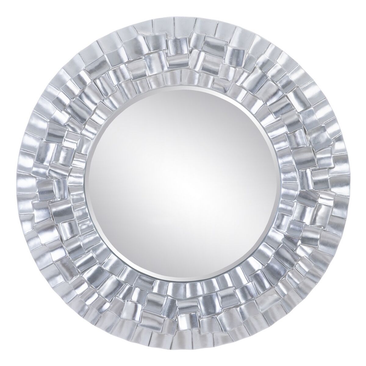 Väggspegel 118 x 10,2 x 118 cm Glas Silver Polyuretan