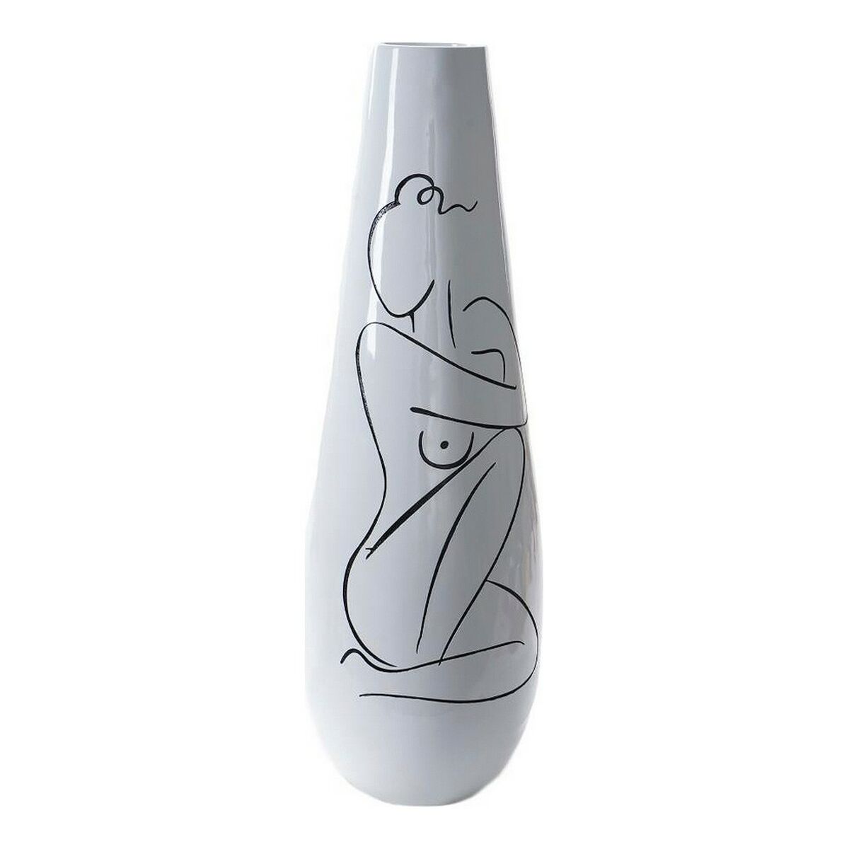 Vas DKD Home Decor Abstrakt Vit Harts Modern (31.5 x 31.5 x 95.5 cm) - 2
