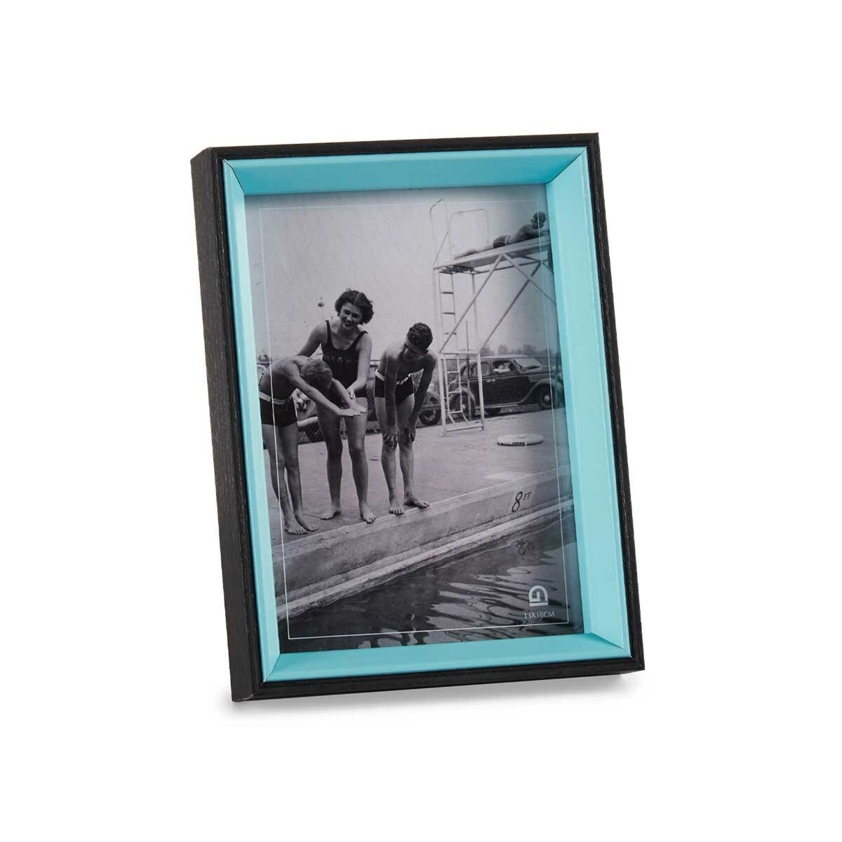 Fotoram Glas Svart Blå Trä MDF (6 antal) (3 x 20 x 15 cm) - 2