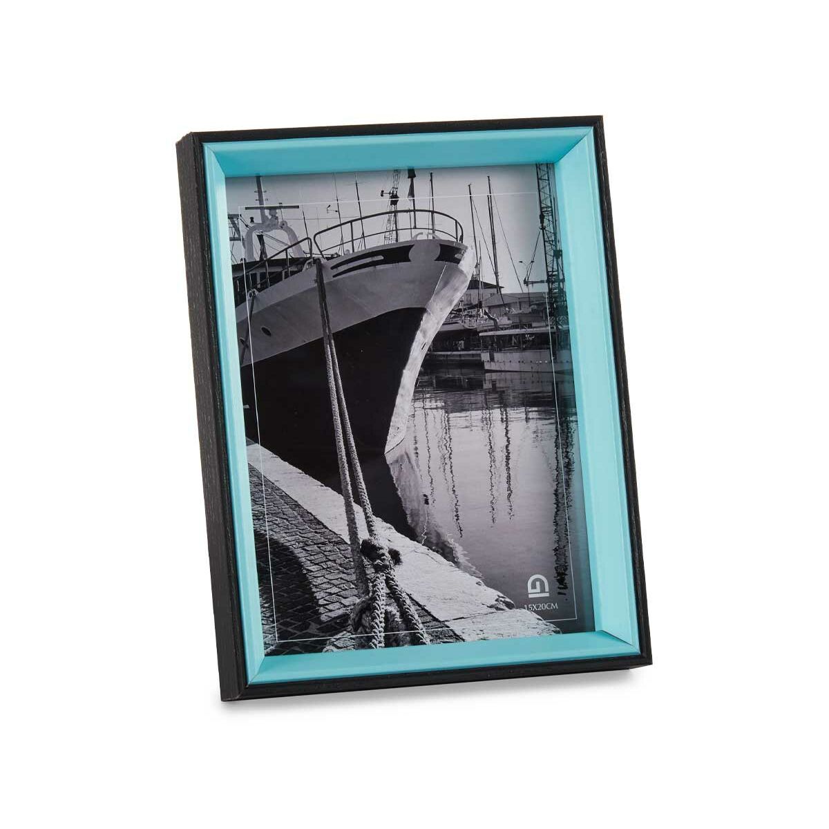 Fotoram Glas Svart Blå Trä MDF (3 x 22 x 17 cm) (6 antal) - 2