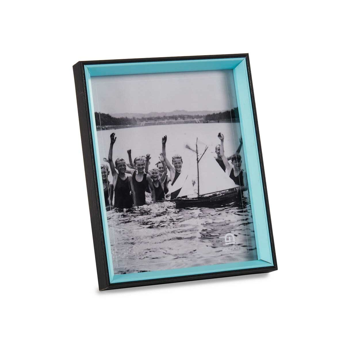 Fotoram Glas Svart Blå Trä MDF (6 antal) (3 x 27 x 22 cm) - 2