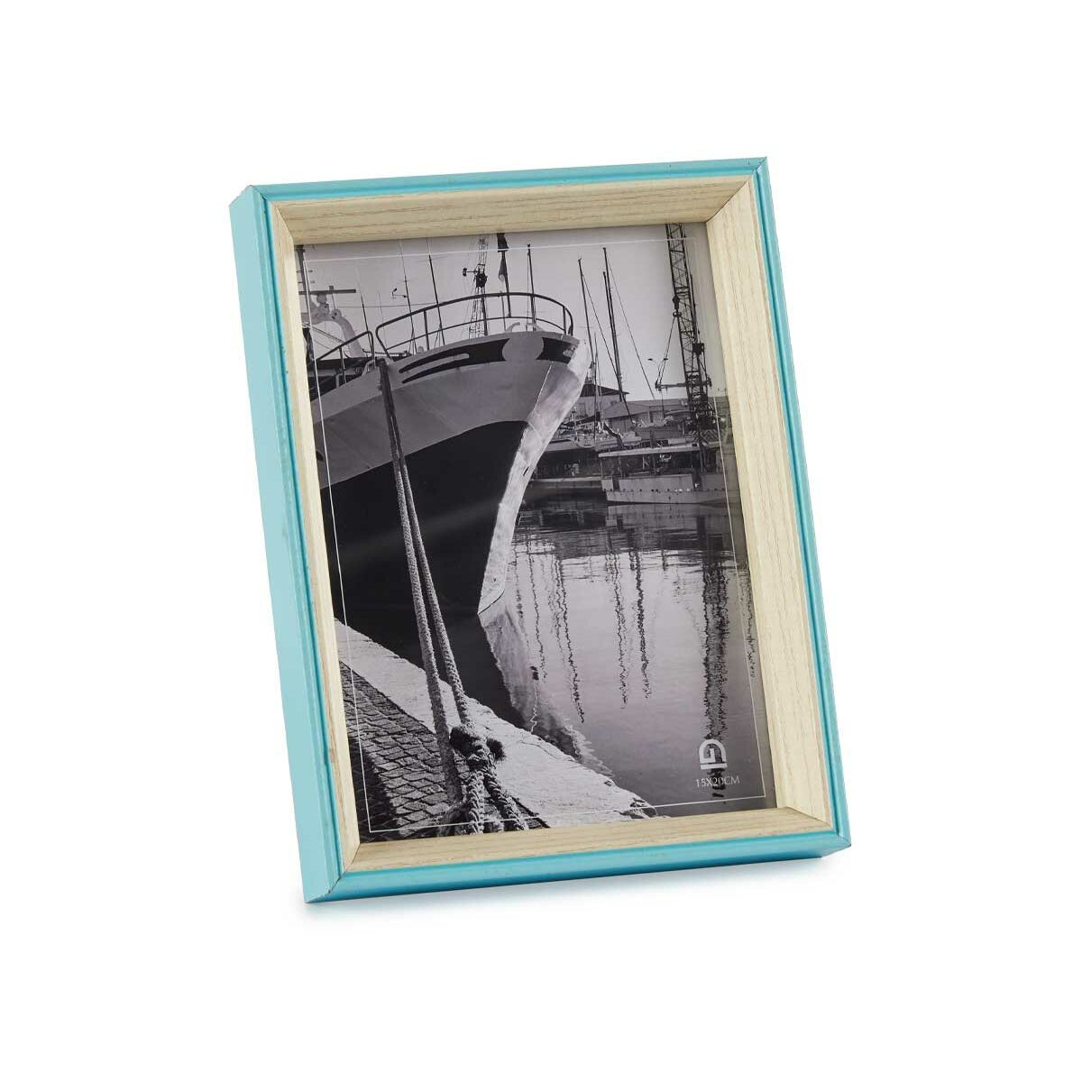 Fotoram Glas Blå Vit Trä MDF (3 x 22 x 17 cm) (6 antal) - 2