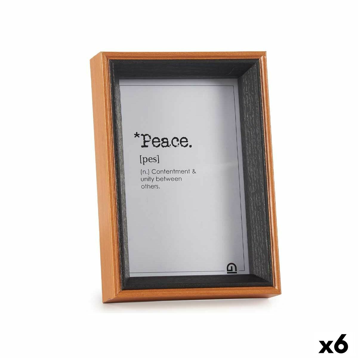 Fotoram Glas Svart Brun Trä MDF (12 x 17 x 3 cm) (6 antal)