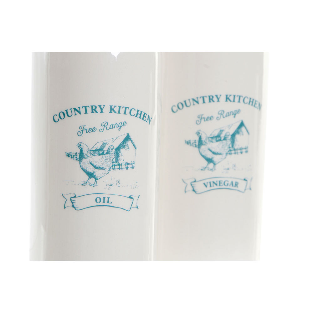 Set med olja och vinäger DKD Home Decor 250 ml Vit Grön Turkos Rostfritt stål Plast Dolomite - 2