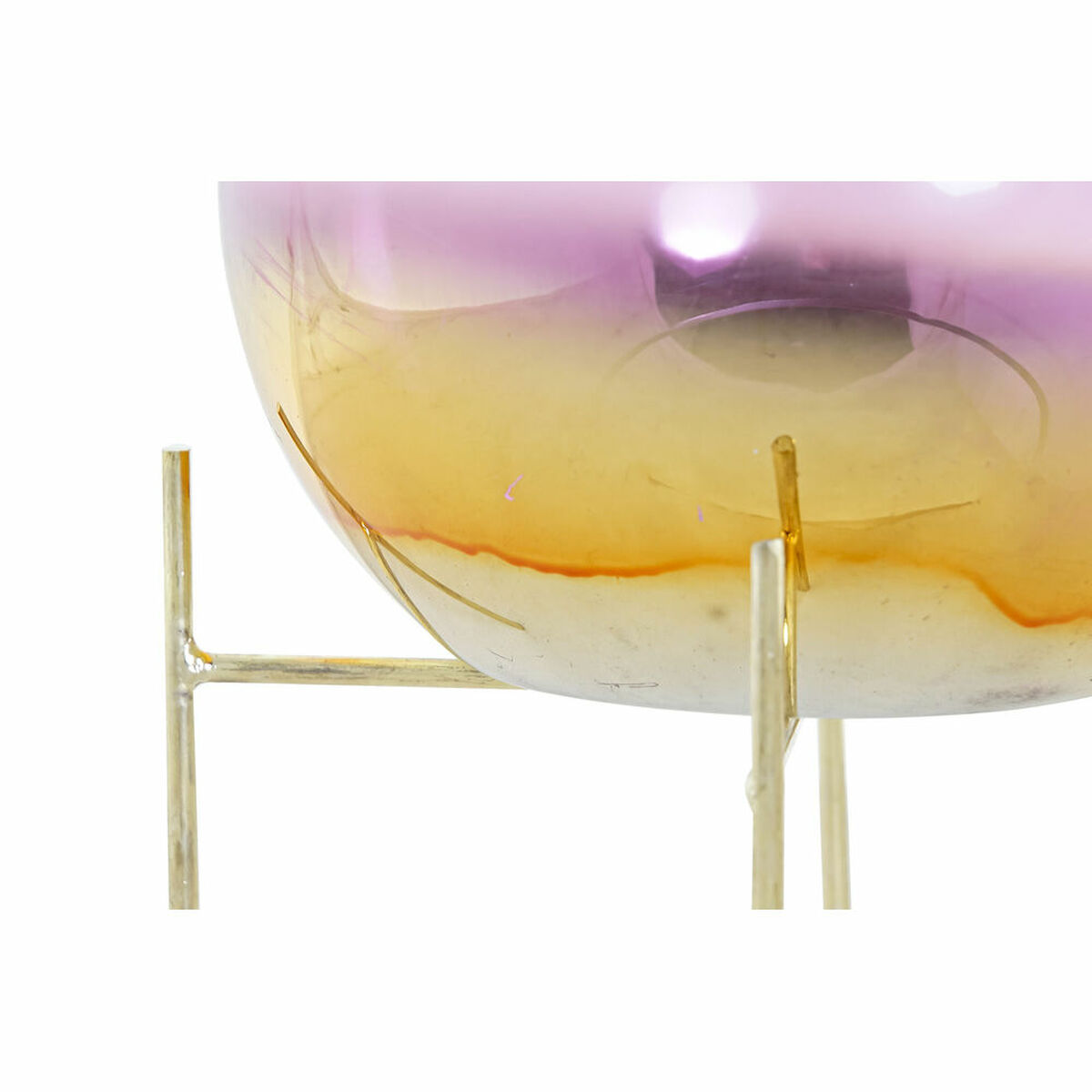 Ljusstakar DKD Home Decor 8424001830619 Rosa Gyllene Metall Glas 19 x 19 x 20,5 cm - 5