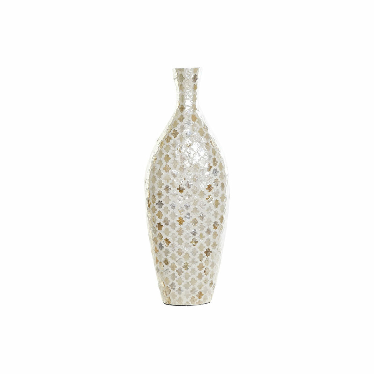 Vas DKD Home Decor Brun Kräm Bambu Pärlemor Arab (24 x 16 x 59 cm) - 3