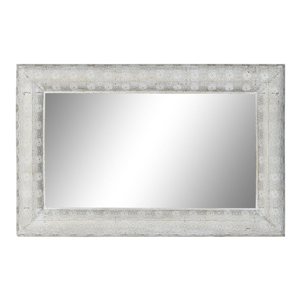 Väggspegel DKD Home Decor Vit Gyllene Metall Speglar Arab Vintage 80 x 6 x 123 cm 80 x 8 x 123 cm