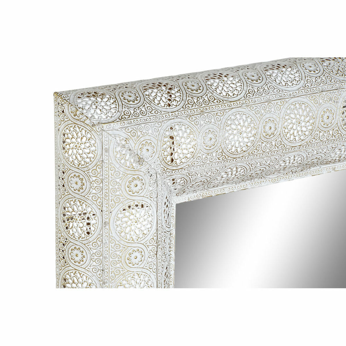 Väggspegel DKD Home Decor Vit Gyllene Metall Speglar Arab Vintage 80 x 6 x 123 cm 80 x 8 x 123 cm - 4
