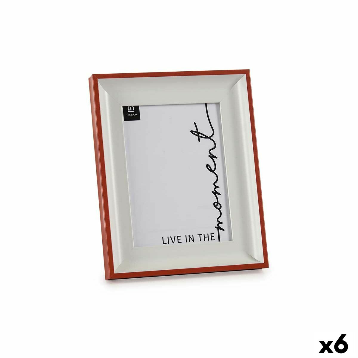Fotoram Glas Röd Vit Plast (2,5 x 26,2 x 21 cm) (6 antal)