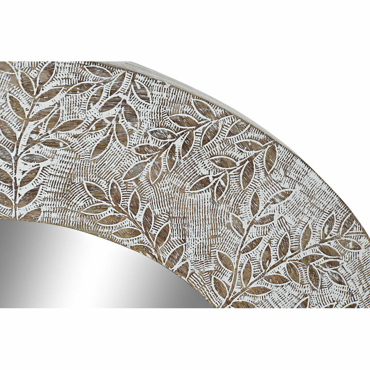 Väggspegel DKD Home Decor Glas Vit Mandala Mangoträ Trä MDF Avskalad (76 x 4 x 76 cm) - 5