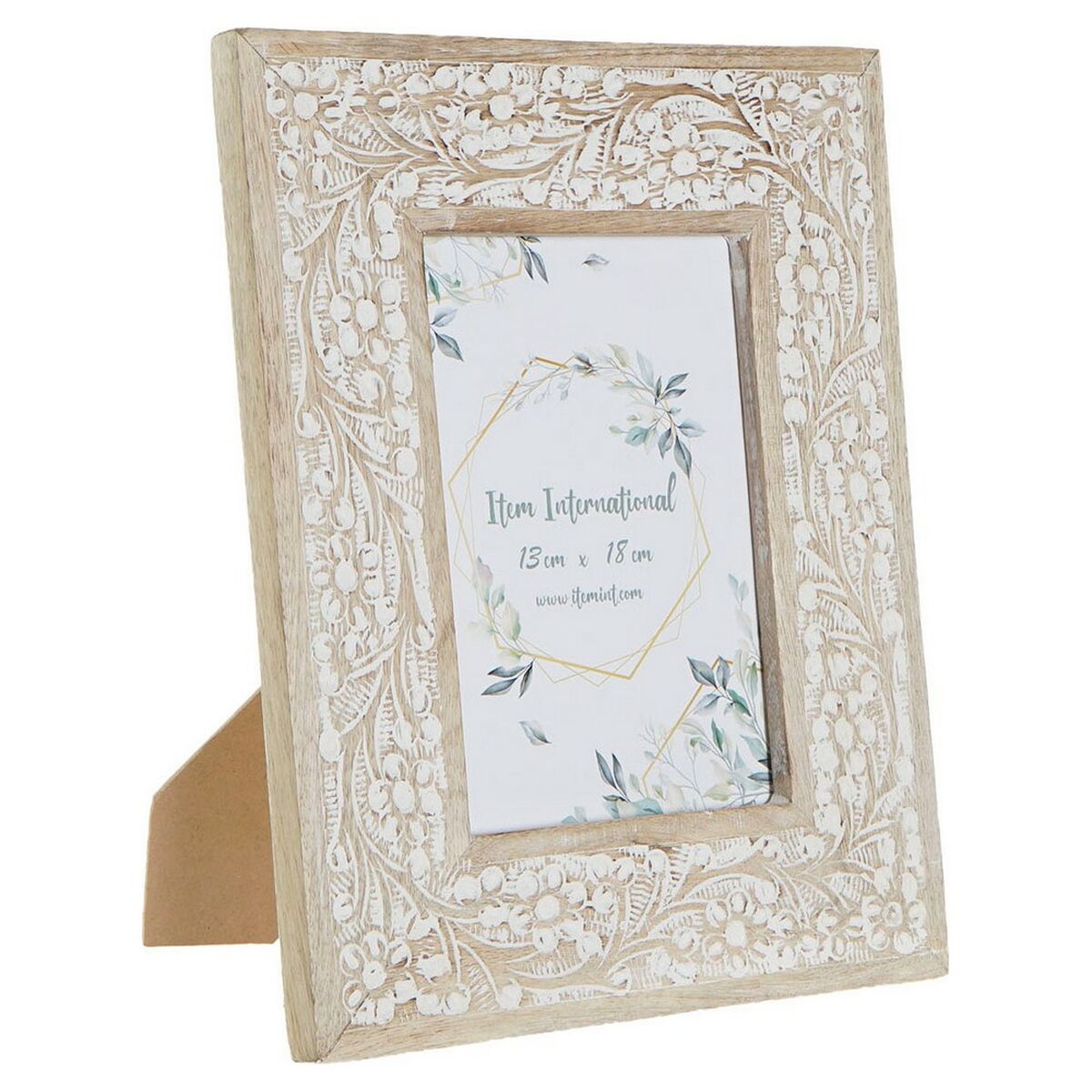 Fotoram DKD Home Decor Trä Plast Mangoträ Vit Brun Indier 22,5 x 2 x 28 cm - 3