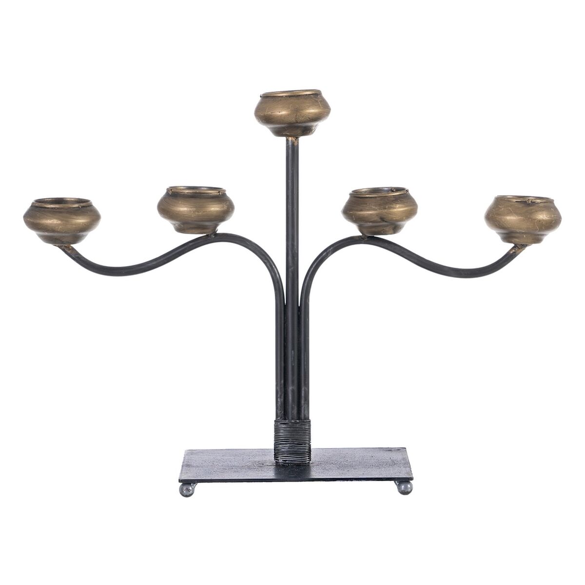 Kandelaber 41 x 12 x 30,5 cm Svart Gyllene Metall
