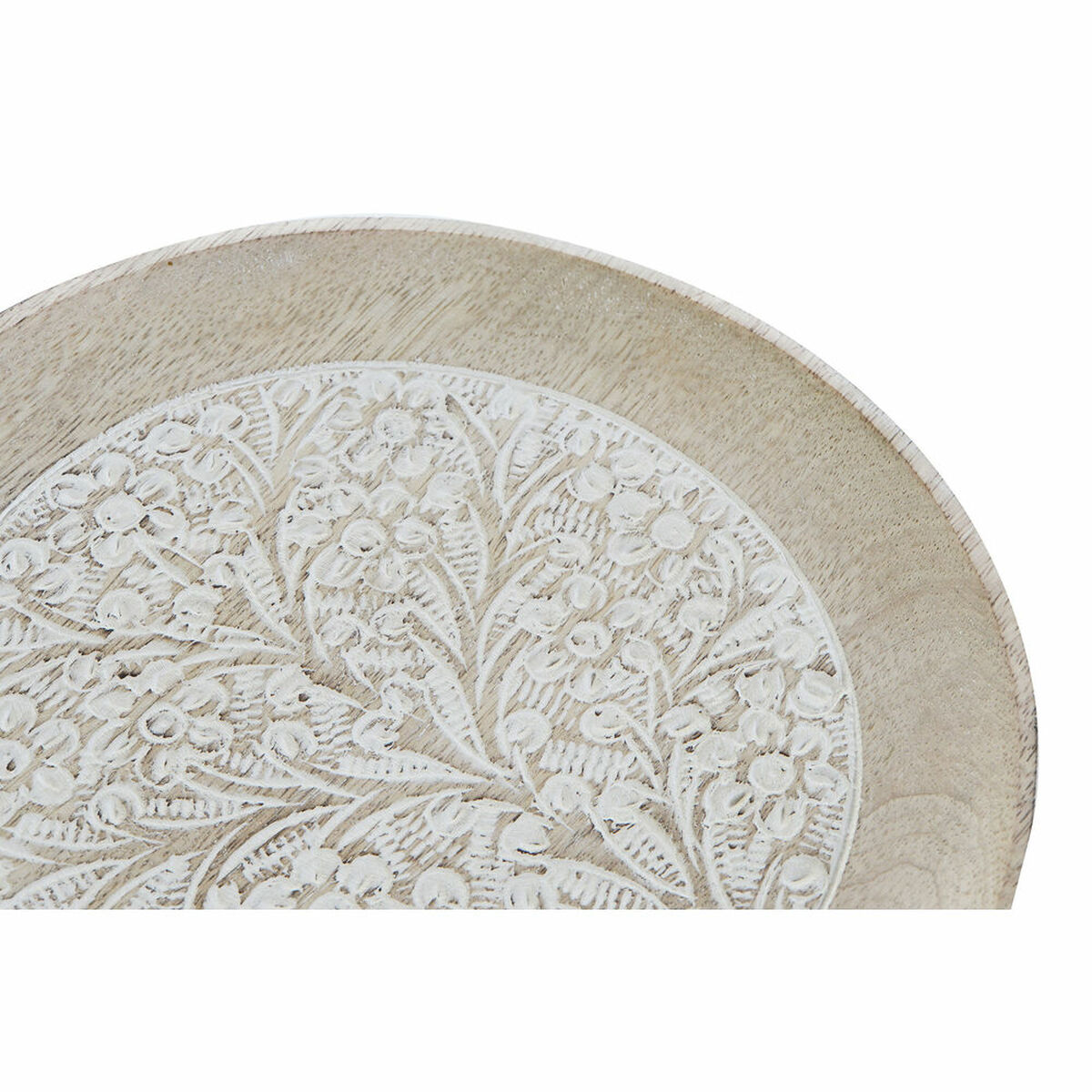 Betjäningsbricka DKD Home Decor Vit Brun Mangoträ 20,5 x 20,5 x 2,5 cm - 4