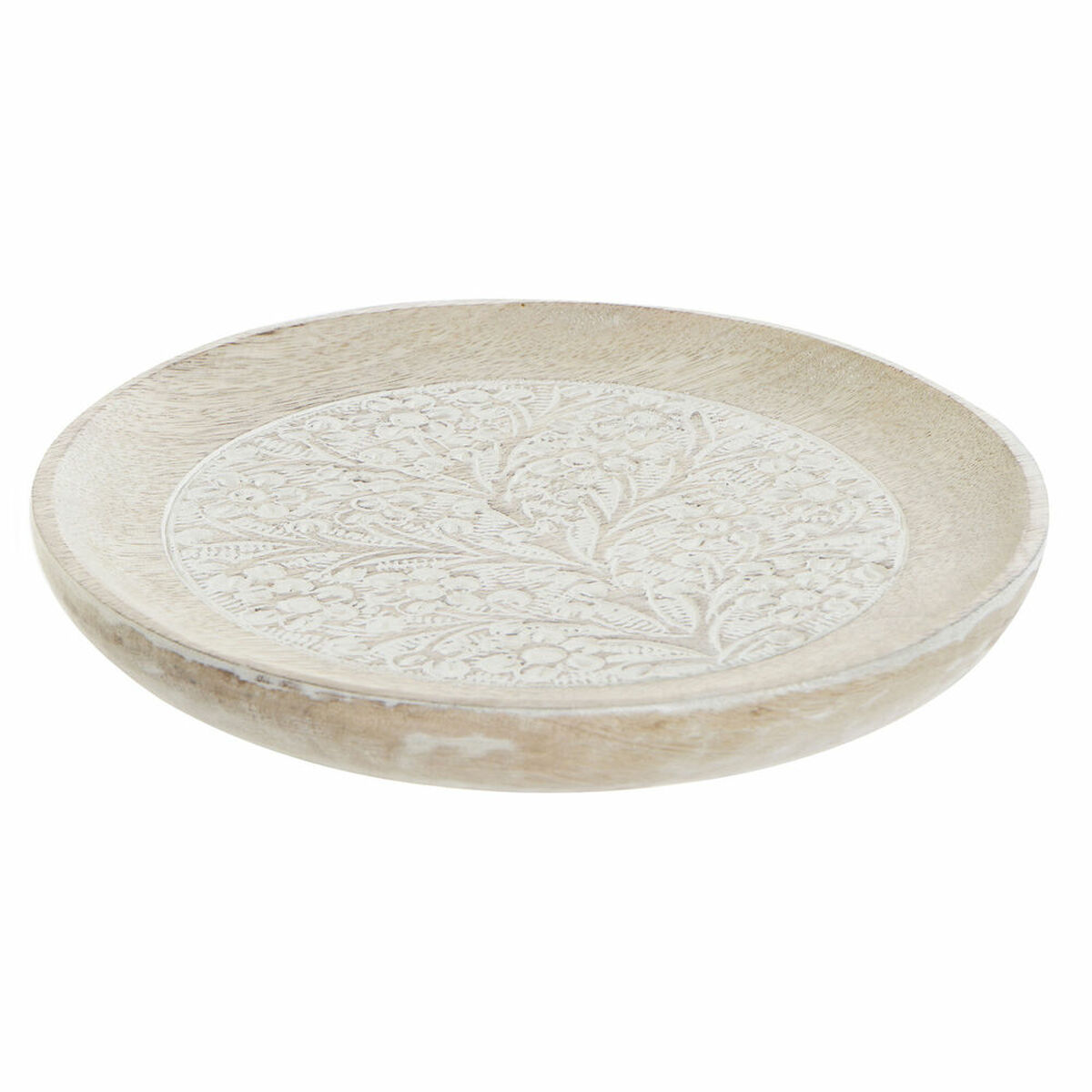 Betjäningsbricka DKD Home Decor Vit Brun Mangoträ 20,5 x 20,5 x 2,5 cm - 3