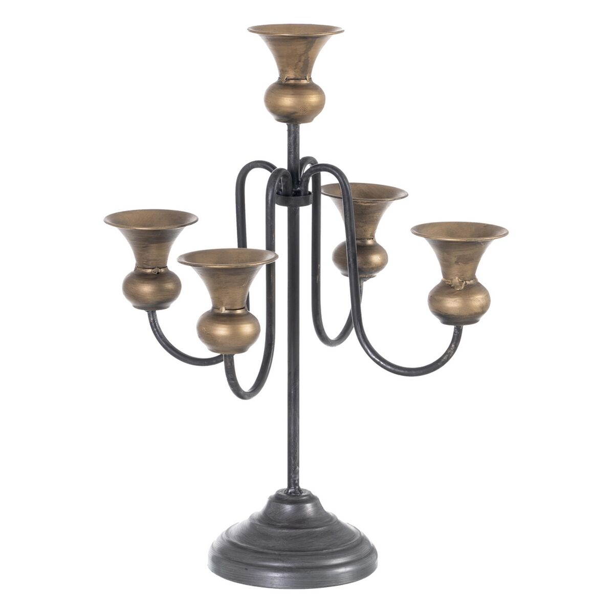 Kandelaber 27,5 x 27,5 x 44,5 cm Svart Gyllene Metall