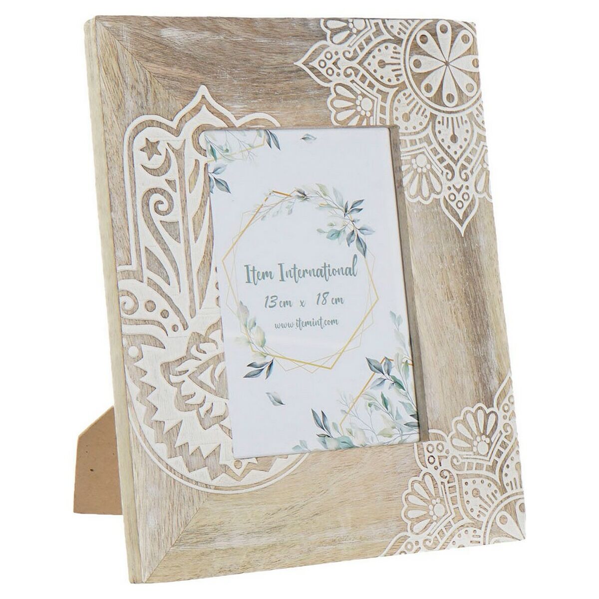 Fotoram DKD Home Decor Brun Trä Plast Mangoträ Indier 23 x 2 x 28 cm - 3