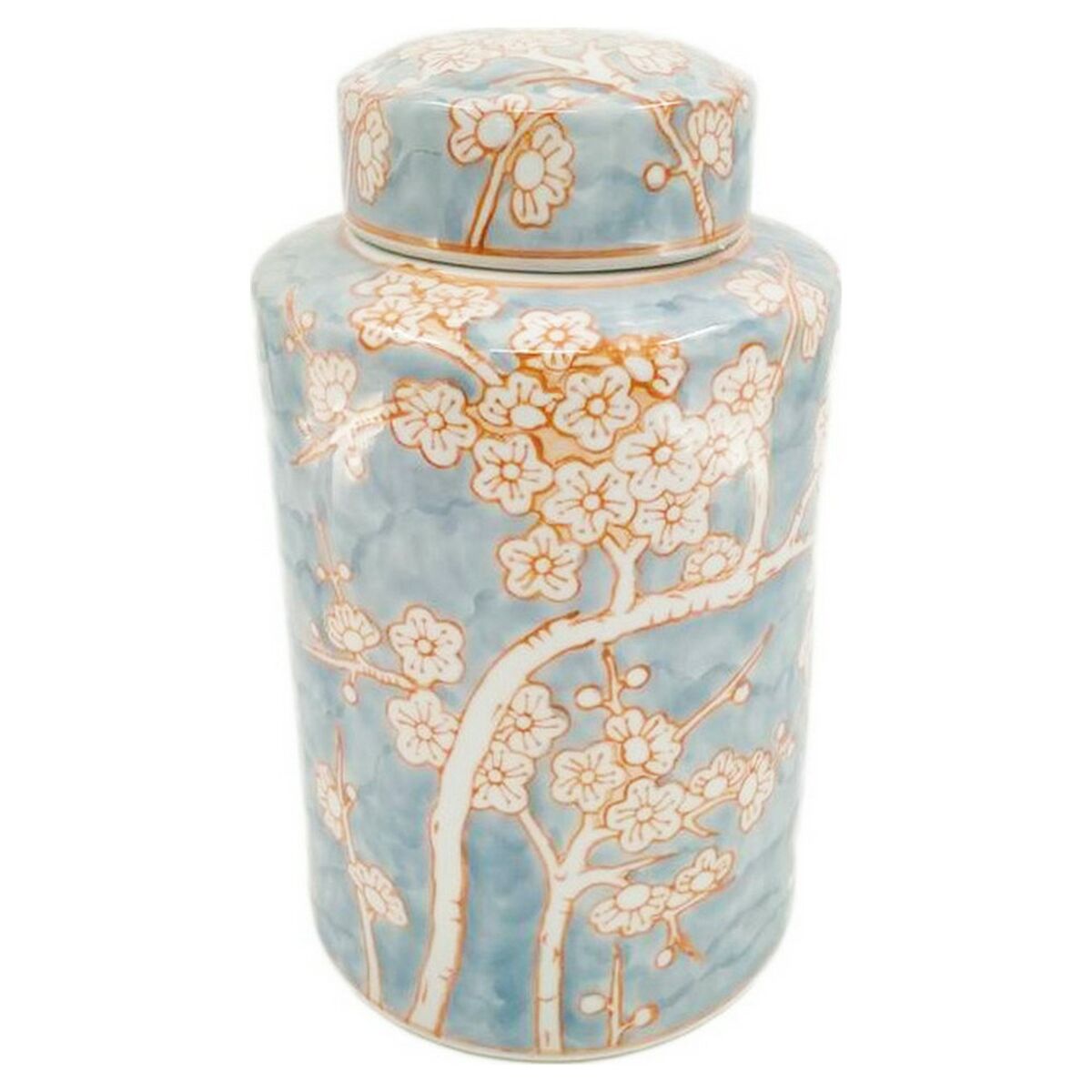 Vas DKD Home Decor Porslin Blå Orange 18 x 18 x 30 cm Orientalisk - 3