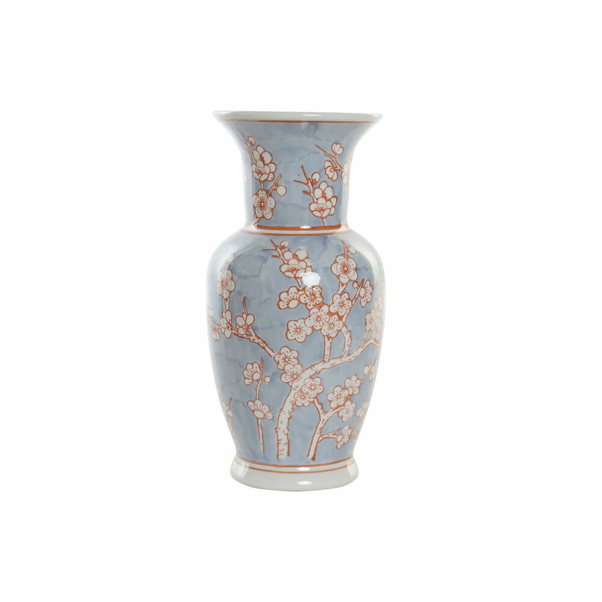 Vas DKD Home Decor 13 x 13 x 31 cm Porslin Blå Orange Orientalisk - 3